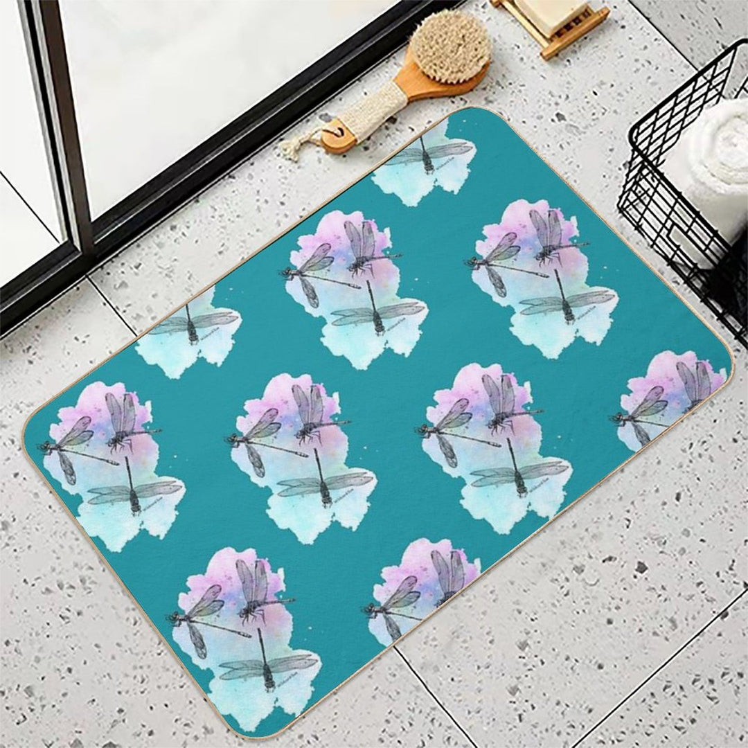 Dragonfly Flurry - Golden Splash  Pet-Safe Bath Mat