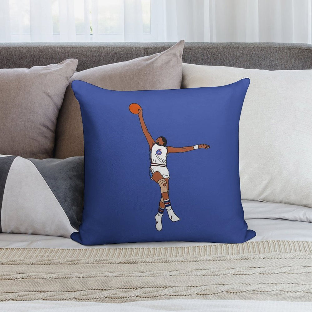 Julius Erving Dunk Soft Multiple Sizes Throw Pillow