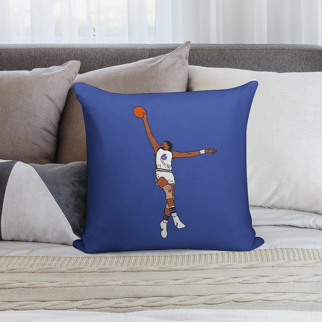 Julius Erving Dunk Soft Multiple Sizes Throw Pillow