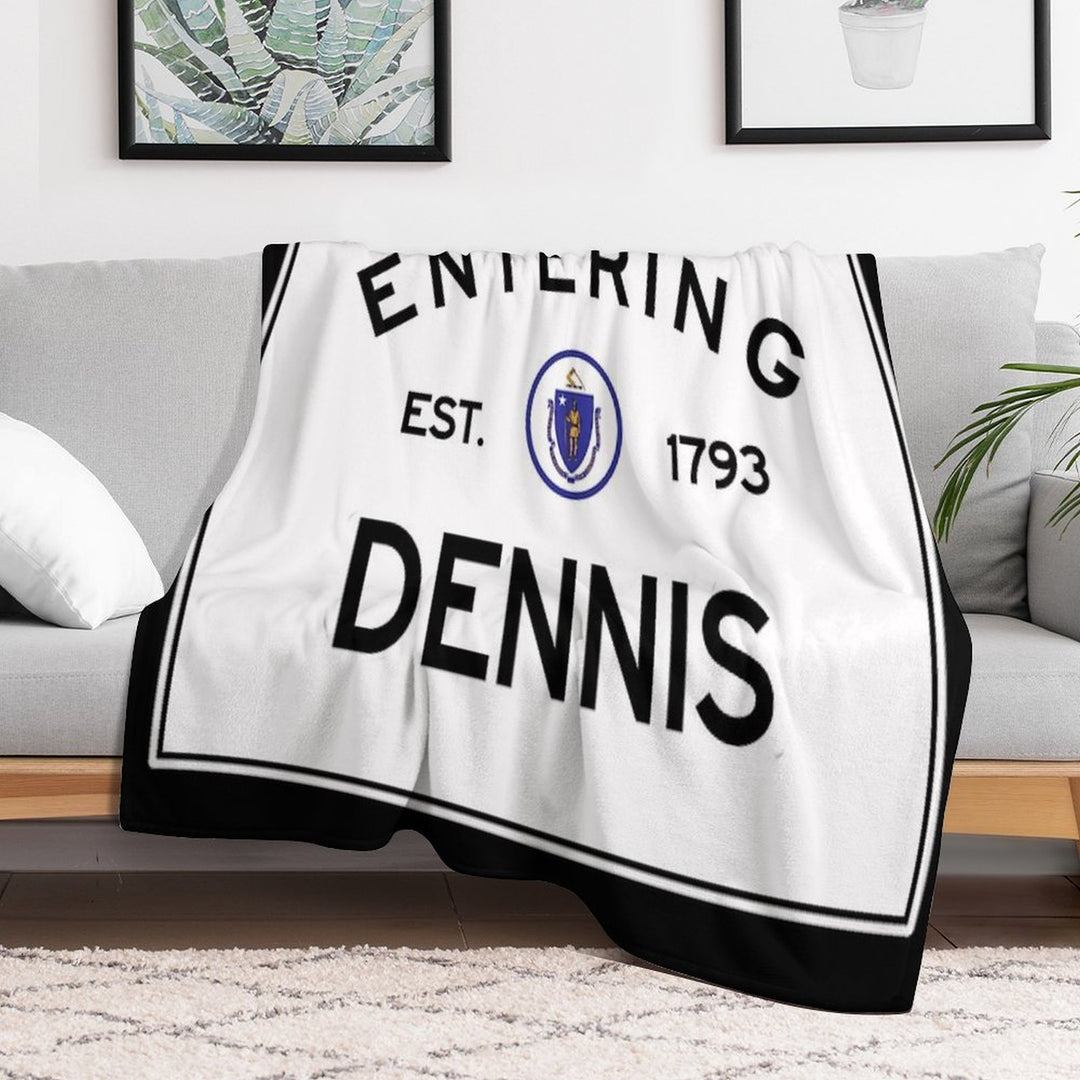 Entering Dennis - Commonwealth of Massachusetts Road Sign Lightweight Throw Blanket