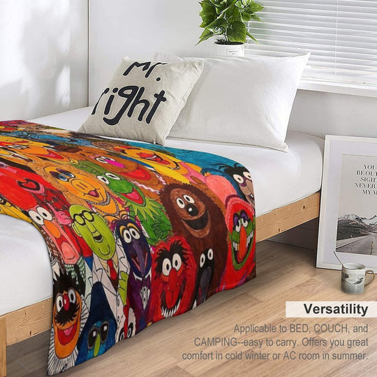 Retro Cartoon The Muppet Art Pattern Wrinkle-free Throw Blanket