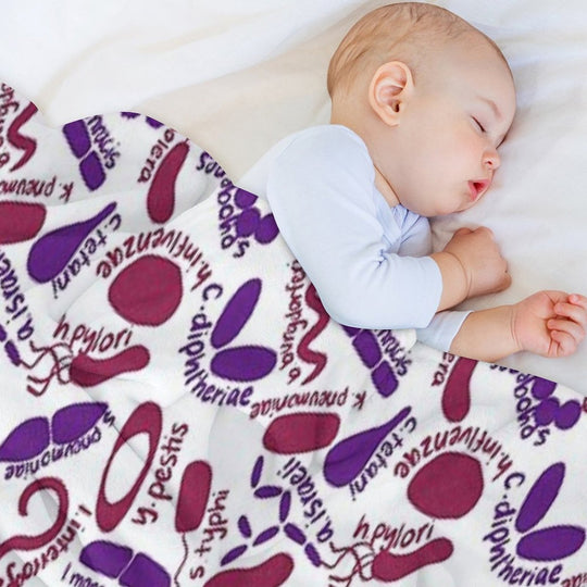 Gram Stain - Labeled Travel-friendly Throw Blanket