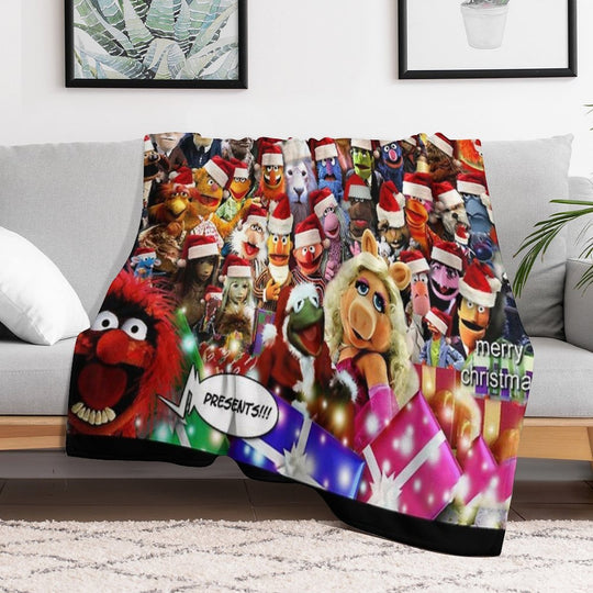 The Muppets Christmas All Character Group Premium Throw Blanket