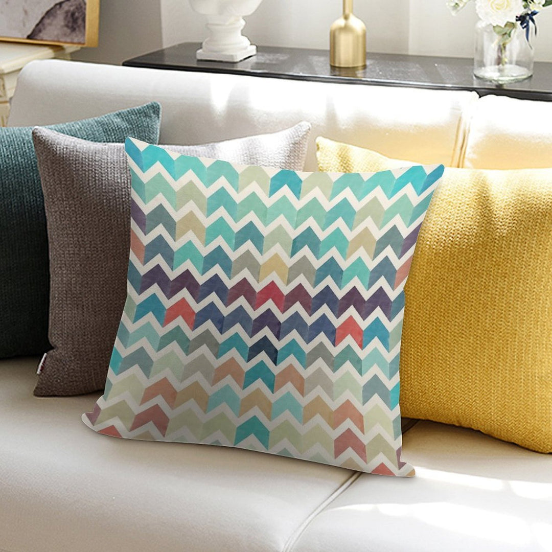 Watercolor Chevron Pattern Soft Anti-Pilling Throw Pillow