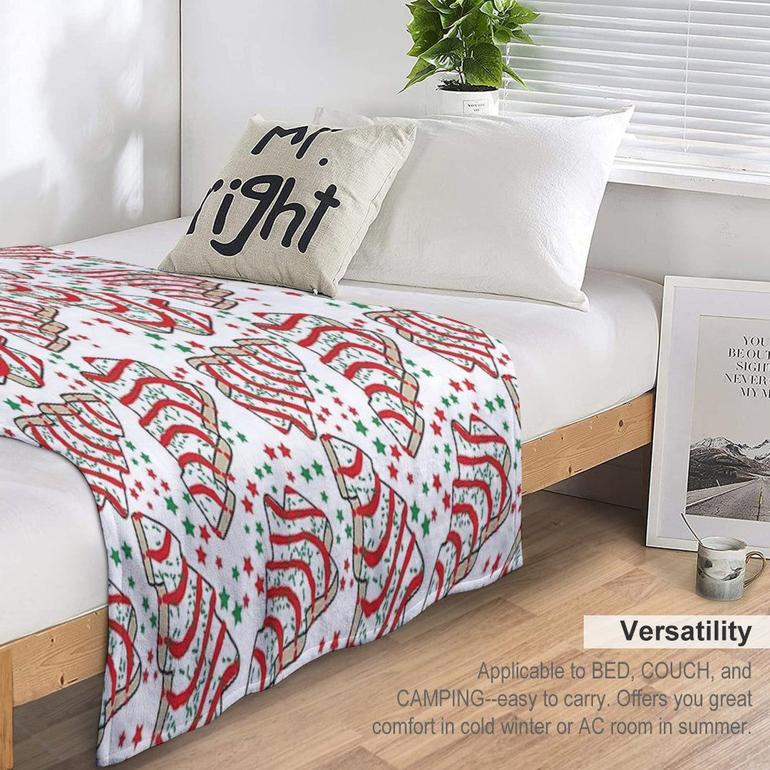 Christmas Tree Snack Cakes Shrink-resistant Throw Blanket