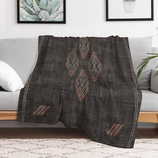 Kilim in Black And Pink Comfort Throw Blanket