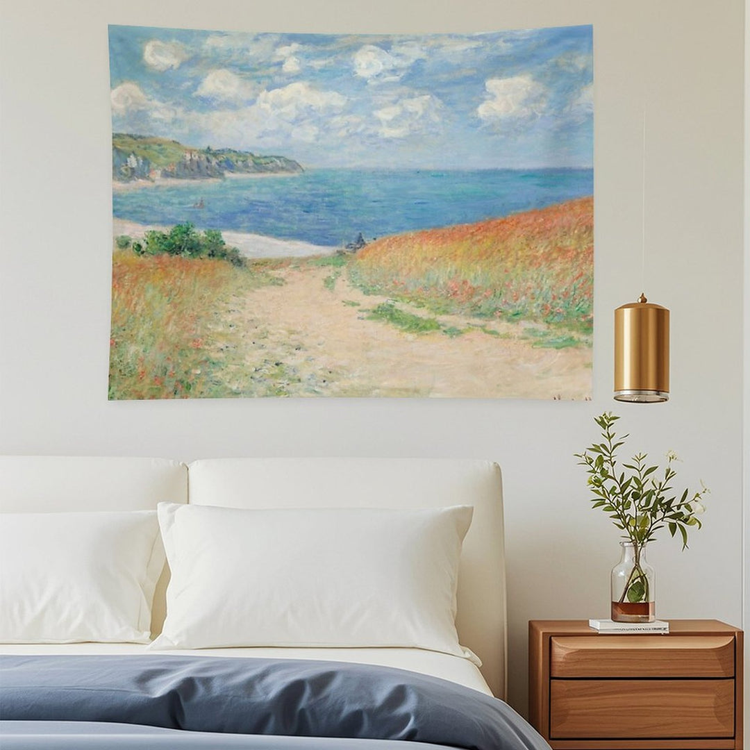 Claude Monet Path Through The Wheat Fields at Pourville 1882 Tapestry