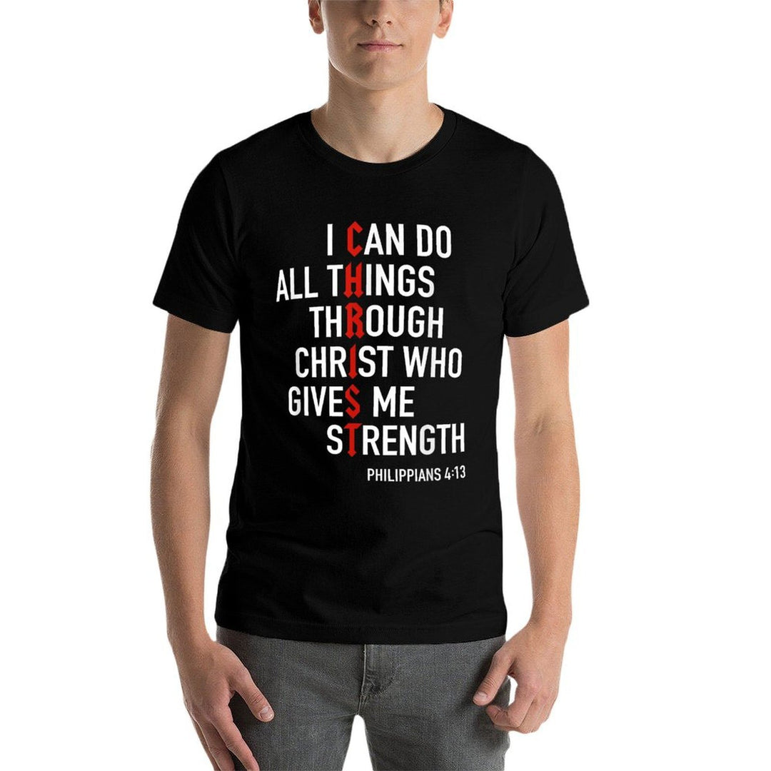 I Can Do All Things Through Christ God Christian Bible Verse  Summer-ready Fabric T-Shirt