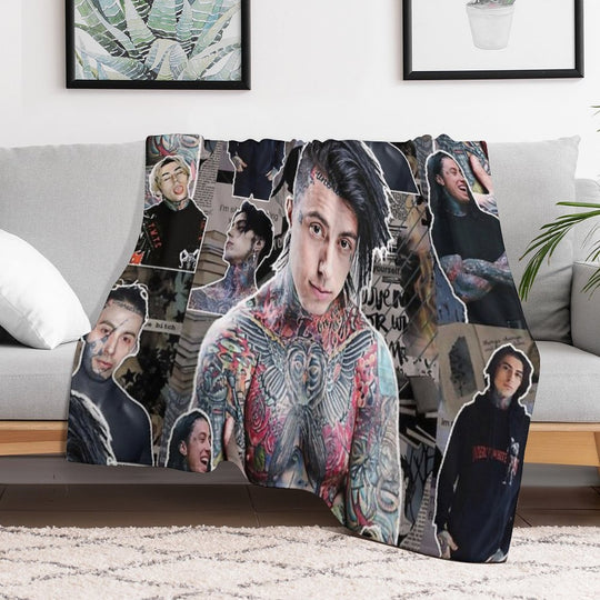 Ronnie Radke Photo Collage High Quality Gift-ready Throw Blanket