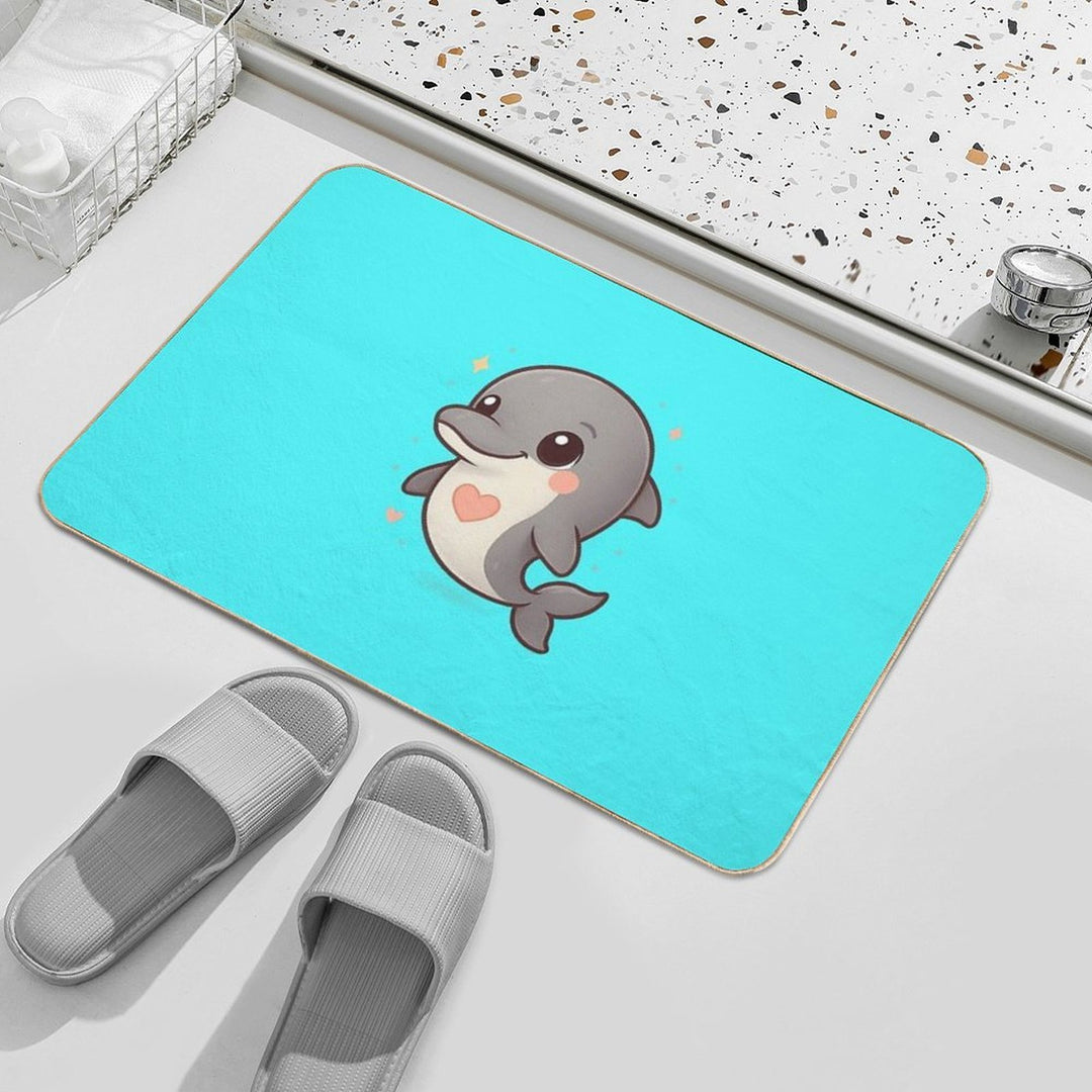 Kawaii Baby Dolphin – Chibi Mascot  Easy To Clean Bath Mat