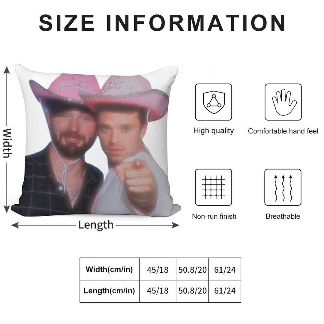 Chris Evans & Sebastian Stan Soft Luxury Feel Throw Pillow