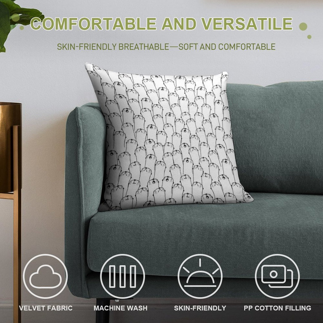 Otter Pattern Soft Home Decor Throw Pillow