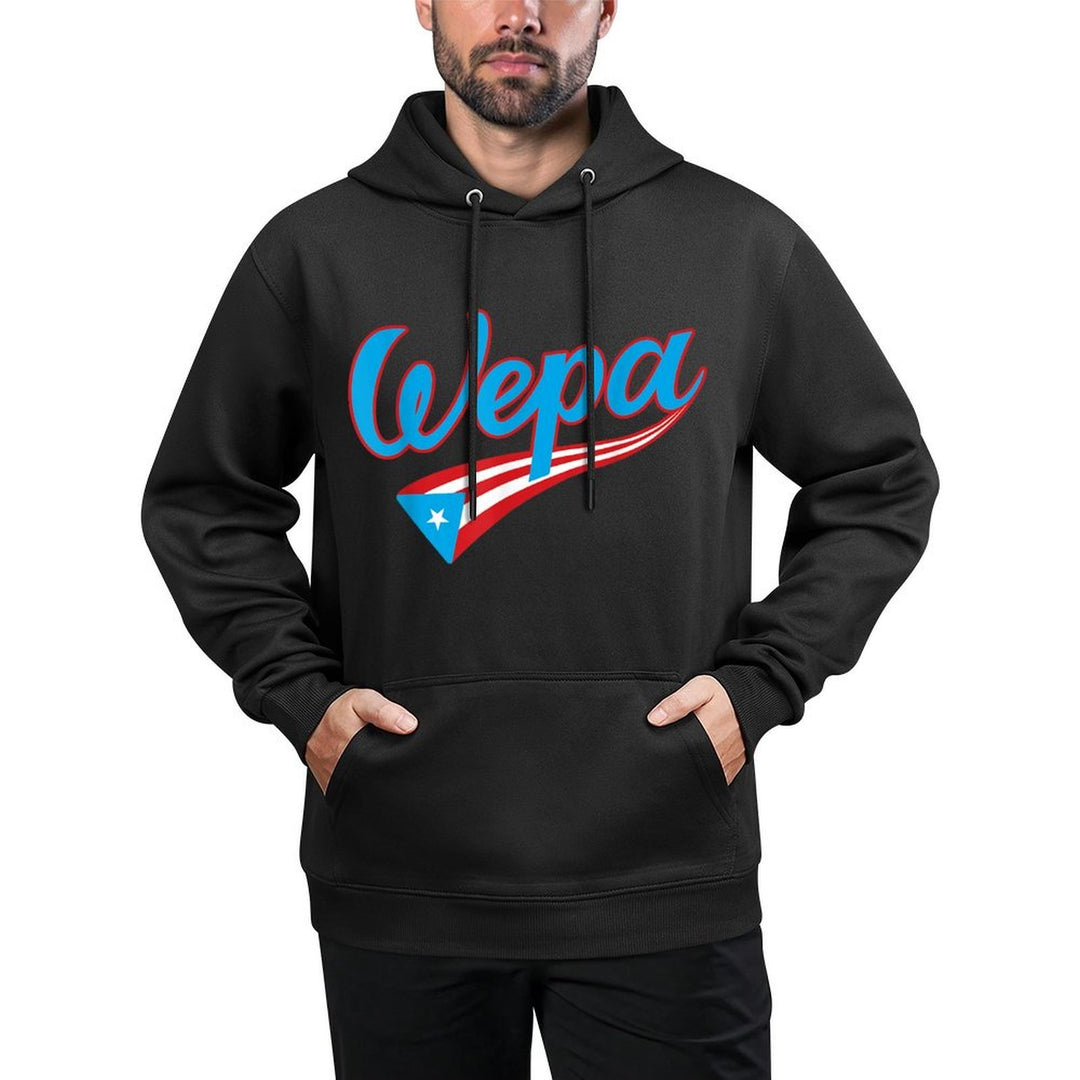 Wepa Bandera Puerto Rico Hand Lettering Pilling-Resistant Hoodie