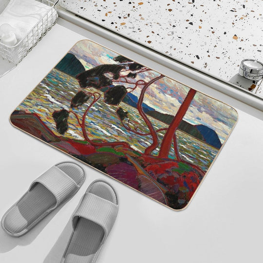 WEST WIND  Vintage 1919 Tom Thomson Algonquin Park Art Print  Non-Slip Bath Mat