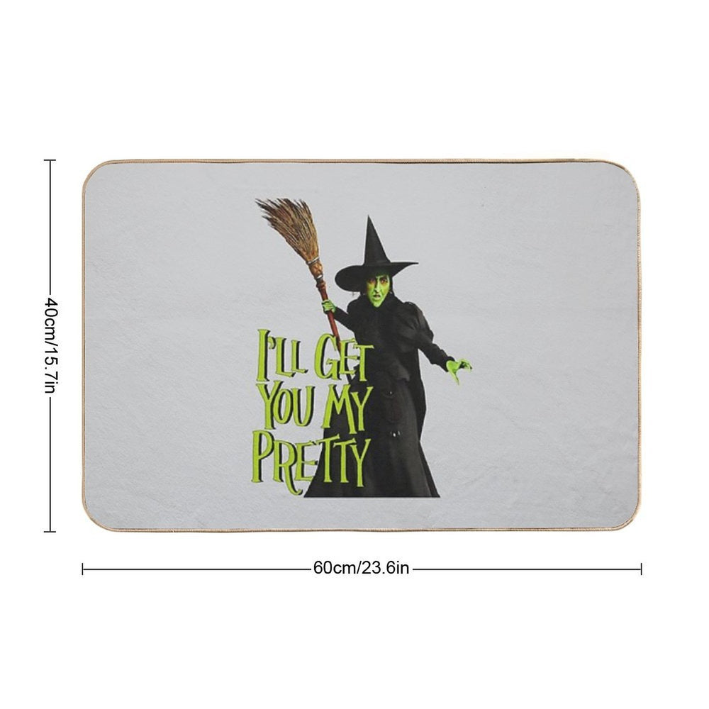 Funny Vintage Witch L'll Get You My Pretty  Long-Lasting Bath Mat