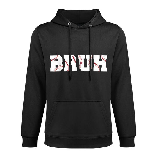 Bruh Meme Funny Baseball Brother Son Boys Machine Washable Hoodie