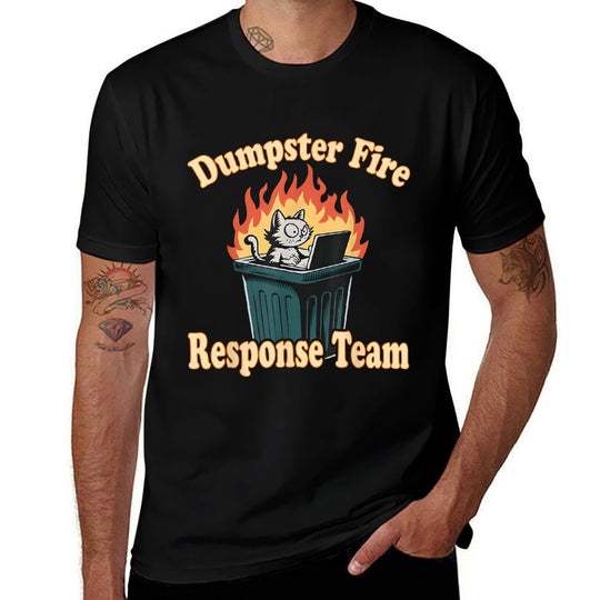 Dumpster Fire Response Team Funny Meme  Moisture-wicking T-Shirt