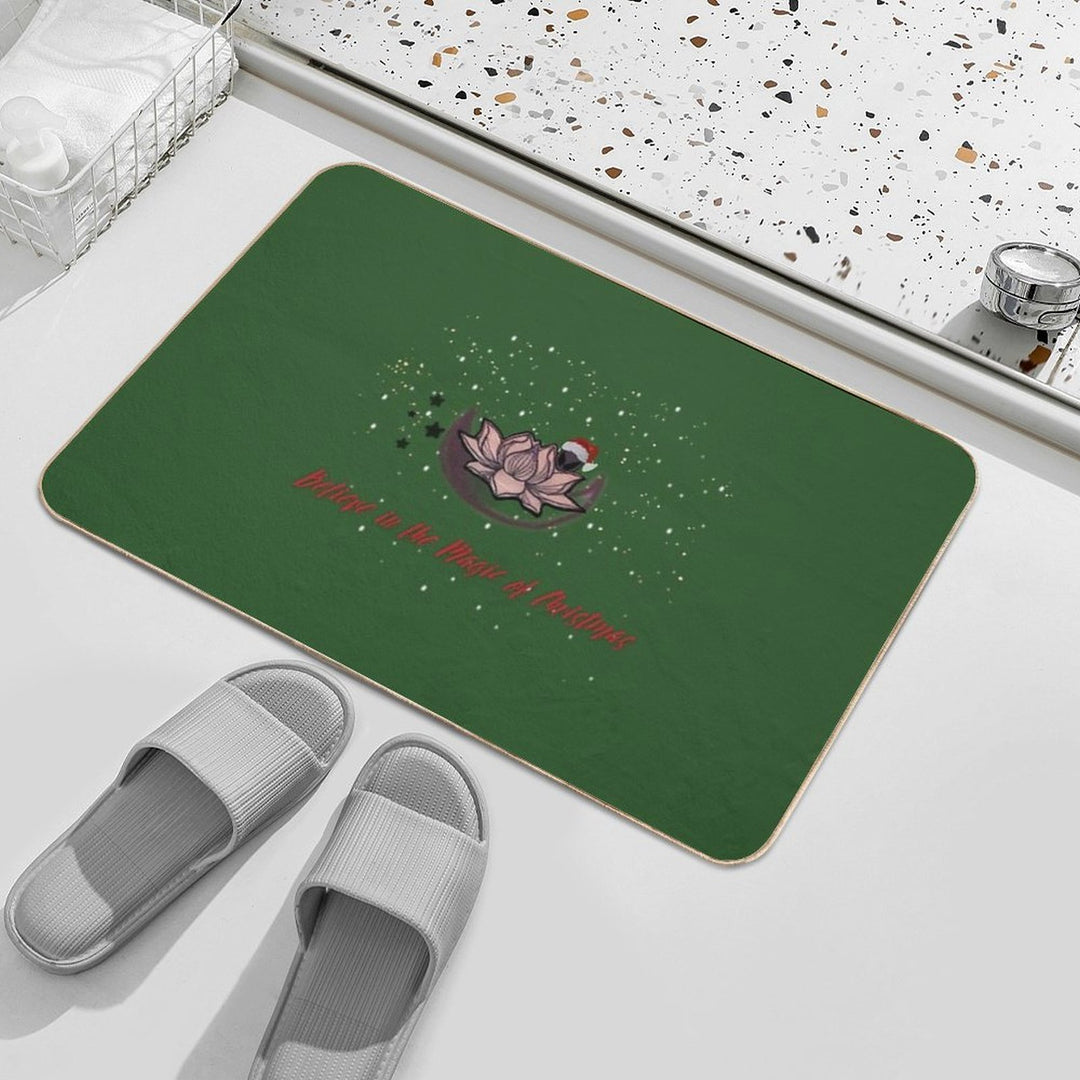 Christmas Magic in Space  Fade-Resistant Bath Mat