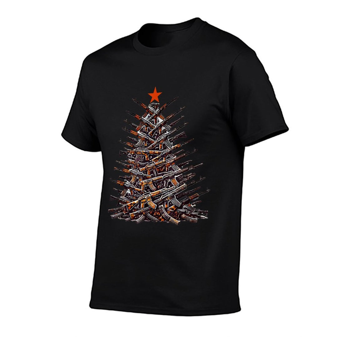 Guns Christmas Tree Funny Xmas 2025 Gifts For Gun Lover  Graphic-printed T-Shirt