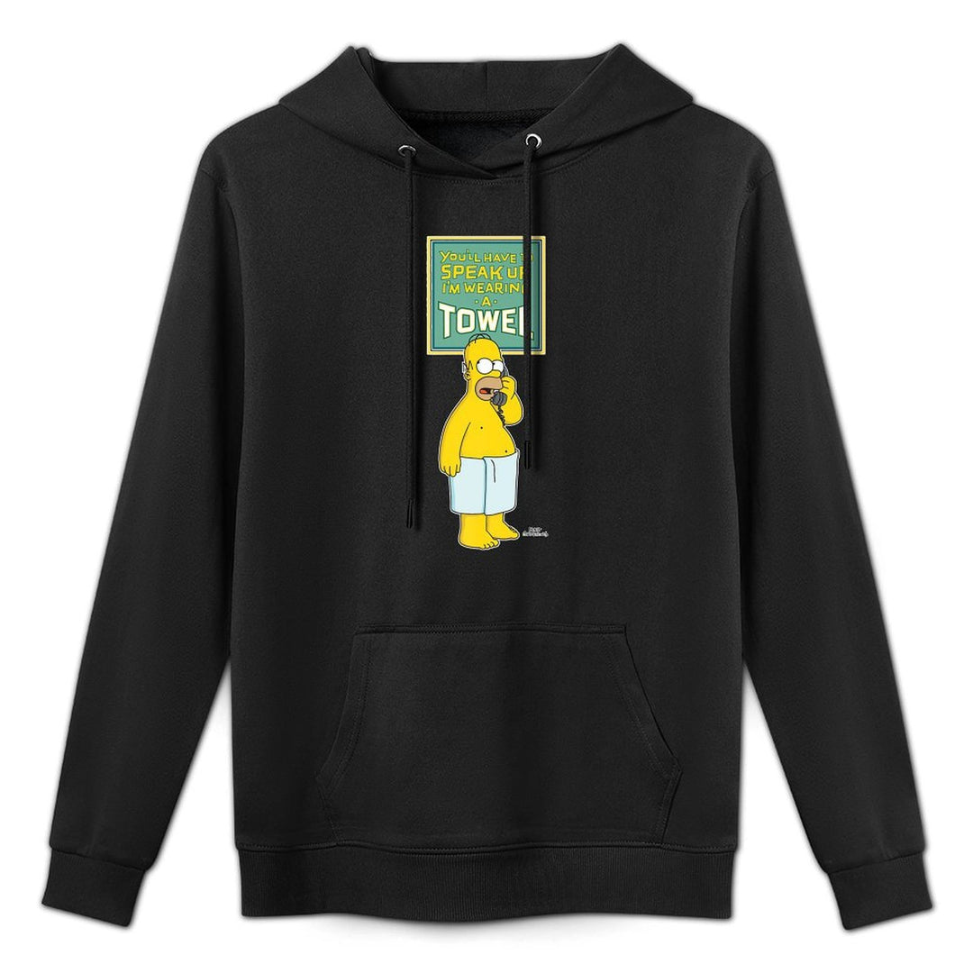 The Simpsons Homer Simpson Speak Up I’m Wearing A Towel Premium Easy Care Hoodie