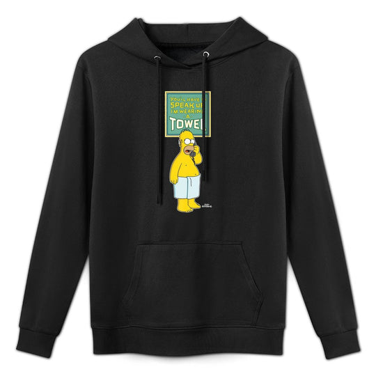 The Simpsons Homer Simpson Speak Up I’m Wearing A Towel Premium Easy Care Hoodie