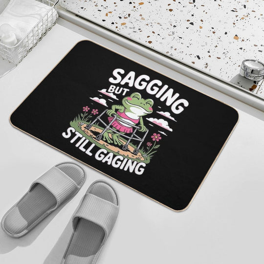 Sagging But Still Gagging Meme Frog Humor Women Girls 4  Rapid-Drying Bath Mat