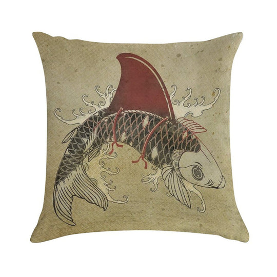 Koi Shark Fin 03 Soft Multiple Sizes Throw Pillow