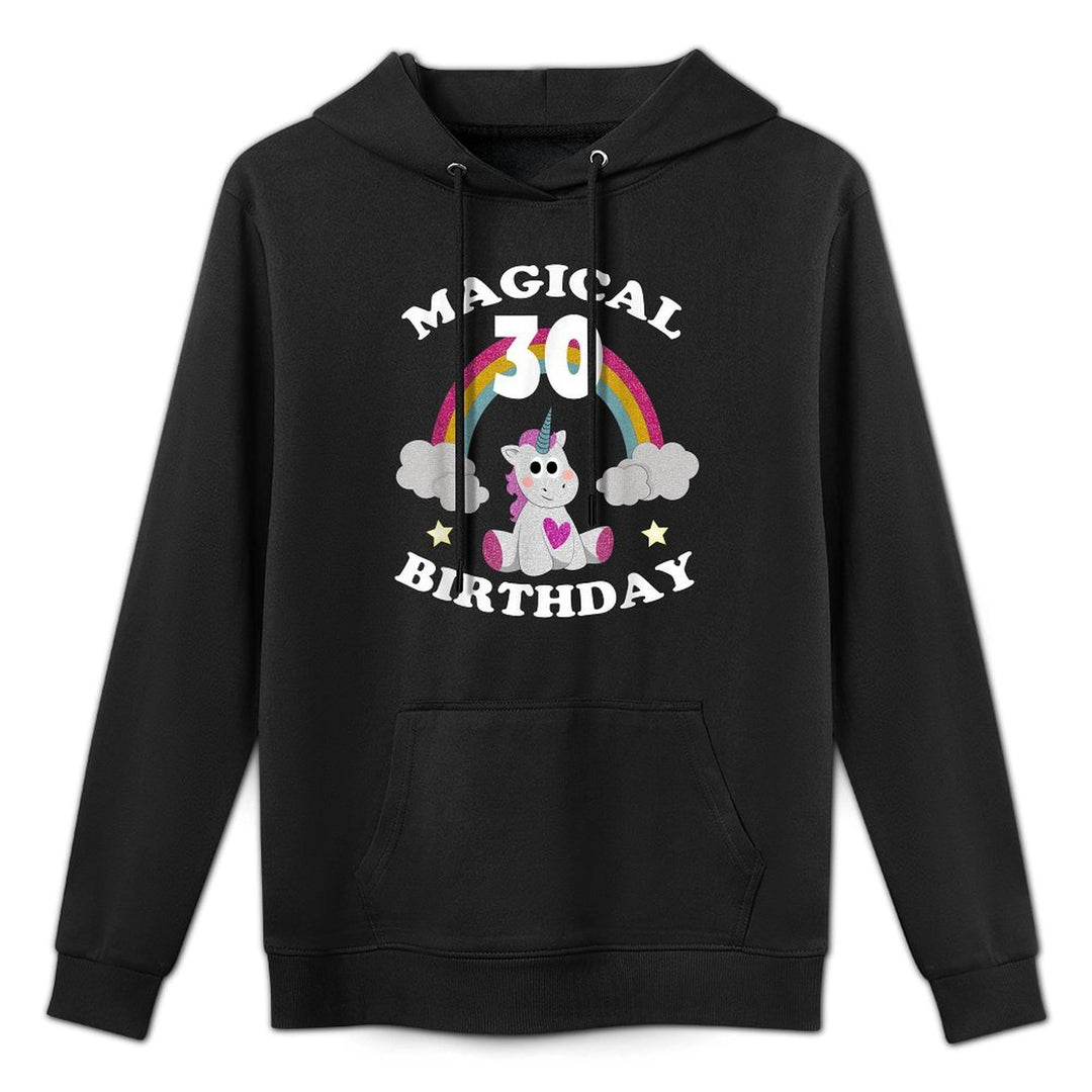 30th Birthday Magical Unicorn Birthday Rainbow Durable Construction Hoodie