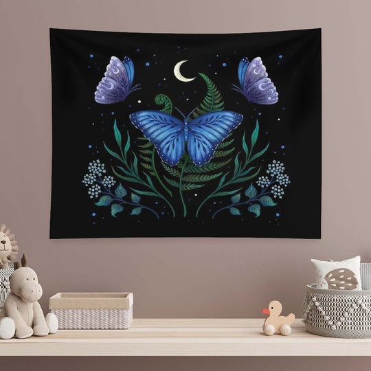 Blue Morpho Butterfly Tapestry
