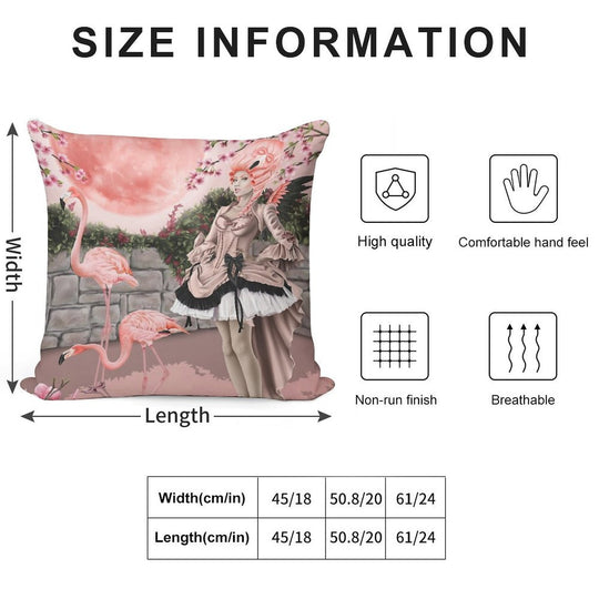 Flamingo Fairy - Pink Moon Soft Skin-Friendly Throw Pillow