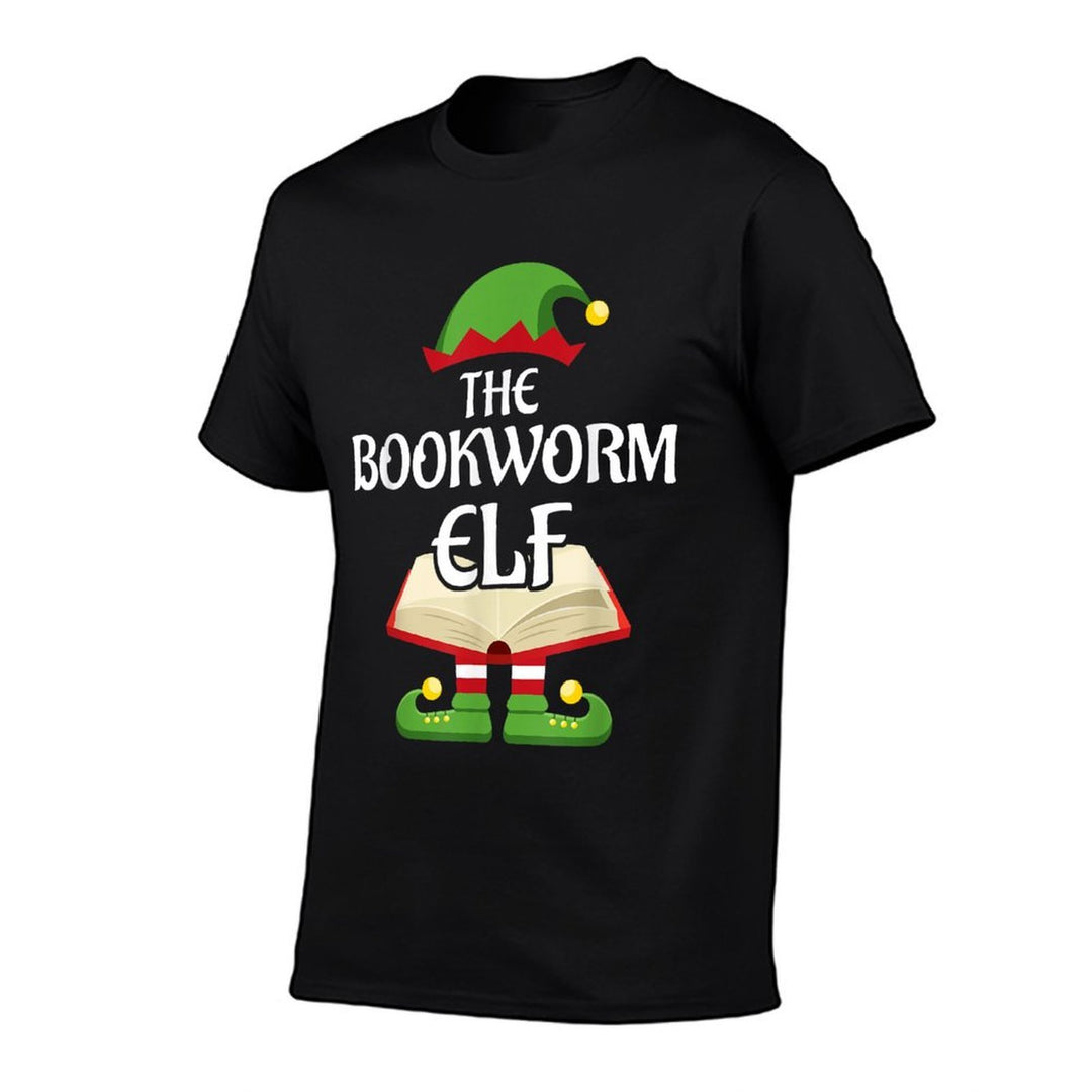 Bookworm Elf Family Matching Group Christmas Reading  Graphic-printed T-Shirt