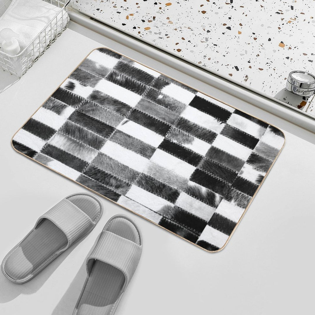 Patchwork Cowhide Rug  Absorbent Bath Mat