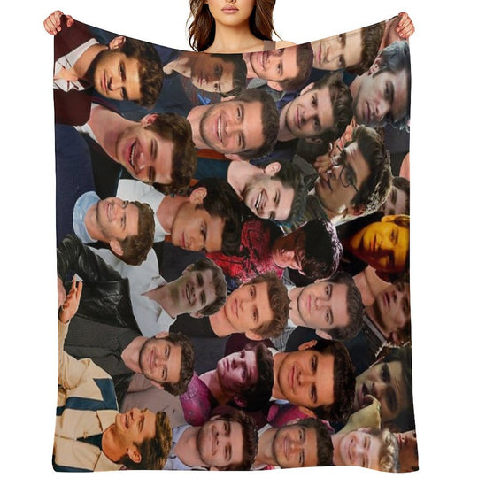 Andrew Garfield Photo Collage Velvety-soft Throw Blanket