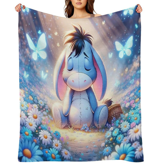 Adorable Eeyore Design Durable Throw Blanket