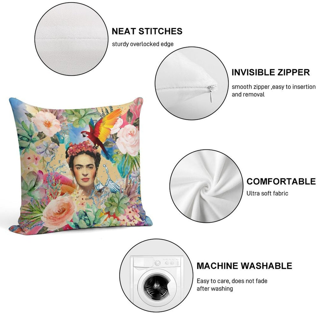Frida Kahlo Soft Luxury Feel Throw Pillow