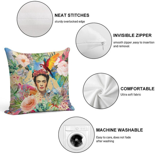 Frida Kahlo Soft Luxury Feel Throw Pillow