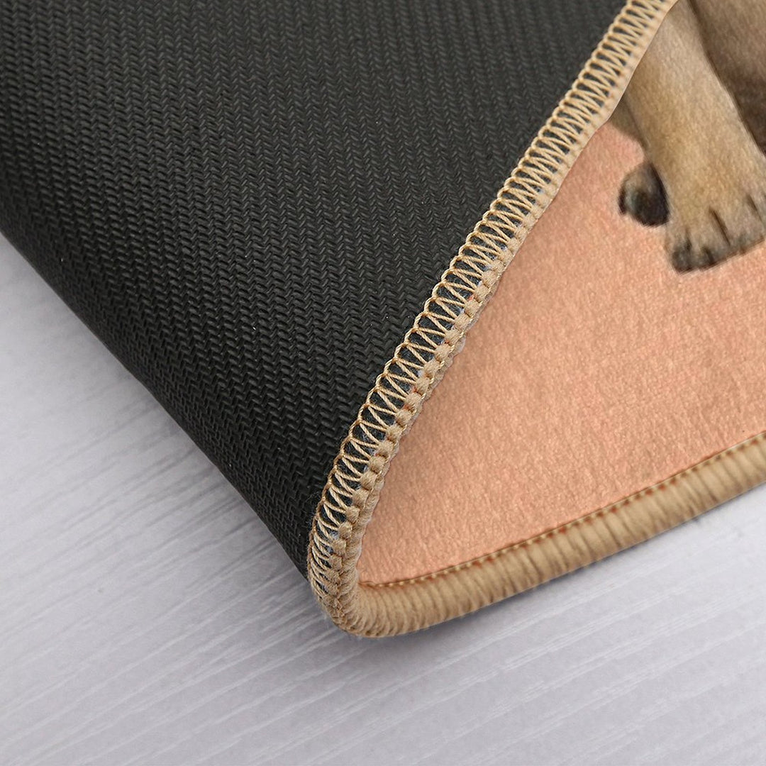 Cute Pug Puppy on Ditsy Background - Peach  Odorless Bath Mat