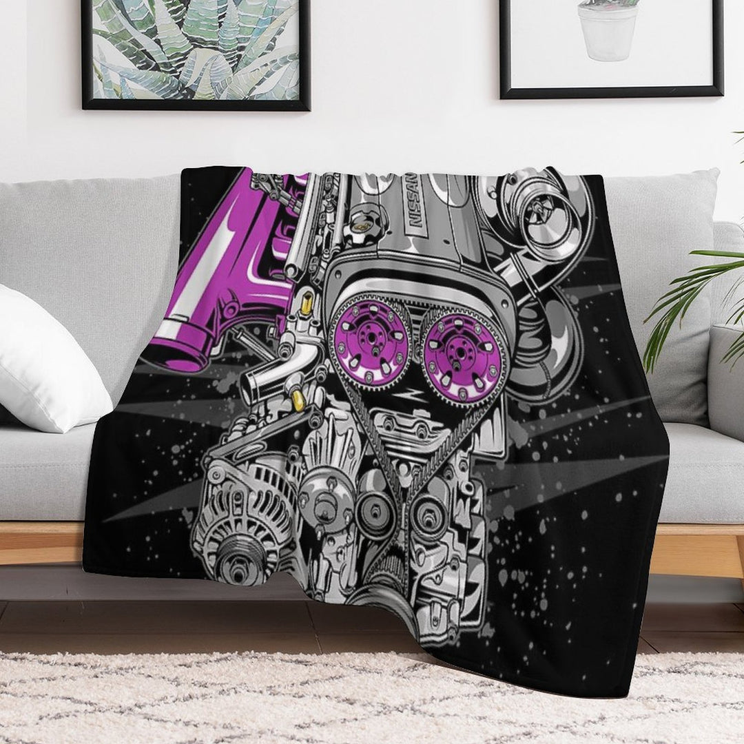Nissan RB26 Engine Sustainable Throw Blanket