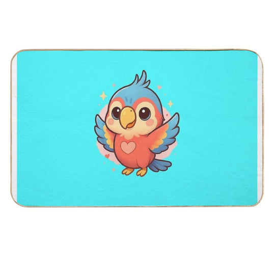 Kawaii Baby Parrot – Chibi Mascot Durable Bath Mat