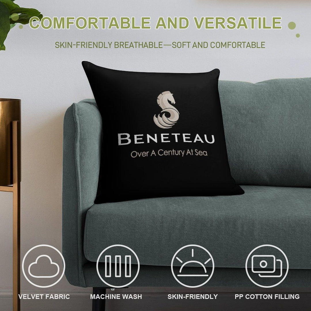 Beneteau Sailboat Sailing Yacht POCKET SIDE Soft Home Decor Throw Pillow
