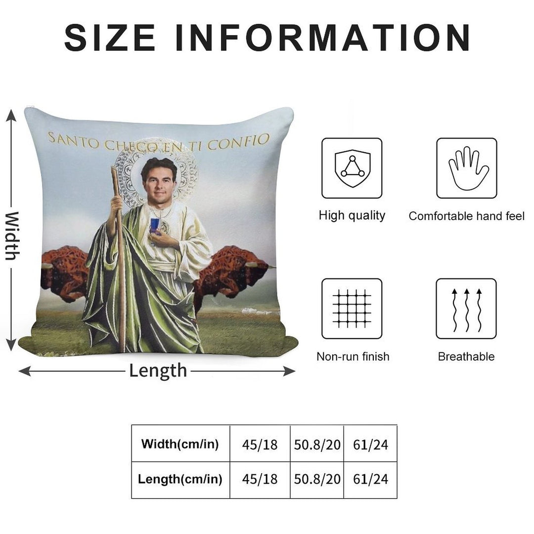 San Checo of The Tyres Soft Washable Throw Pillow