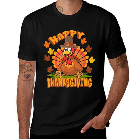 Funny Thanksgiving Happy Turkey Family Dinner  Graphic-printed T-Shirt