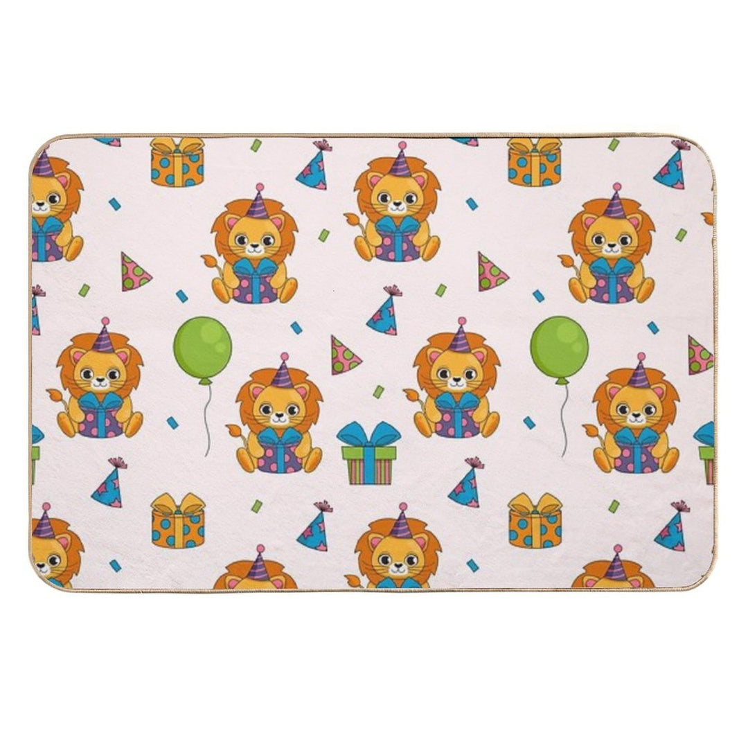 Happy Birthday Pattern  Easy To Clean Bath Mat