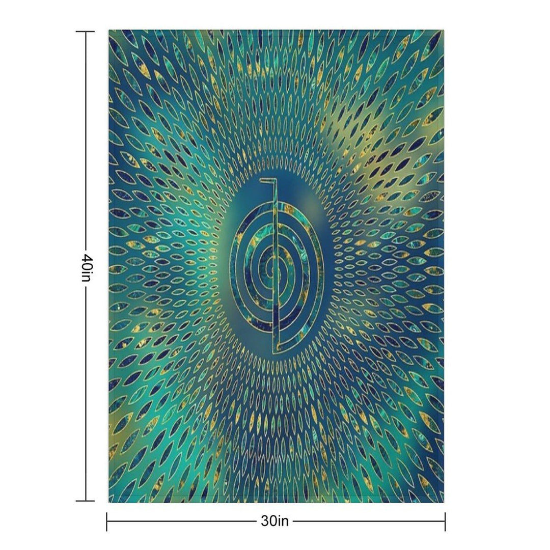 Reiki Cho Ku Rei - Gemstone And Gold Velvety-soft Throw Blanket