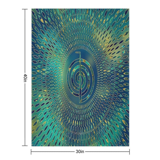 Reiki Cho Ku Rei - Gemstone And Gold Velvety-soft Throw Blanket