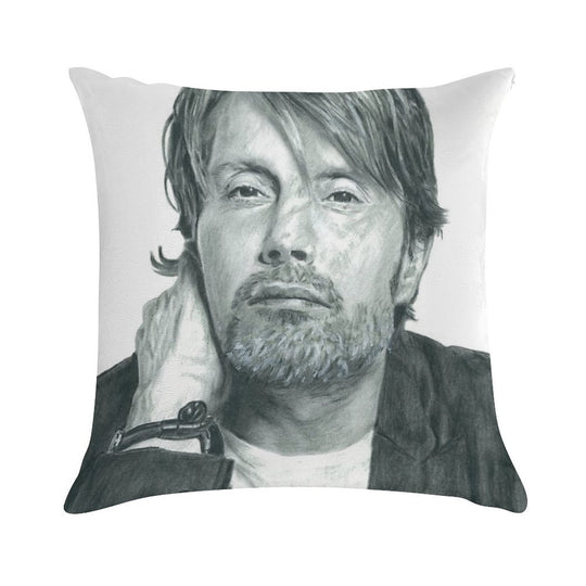 Mads Mikkelsen 2 Soft Shrink-Resistant Throw Pillow