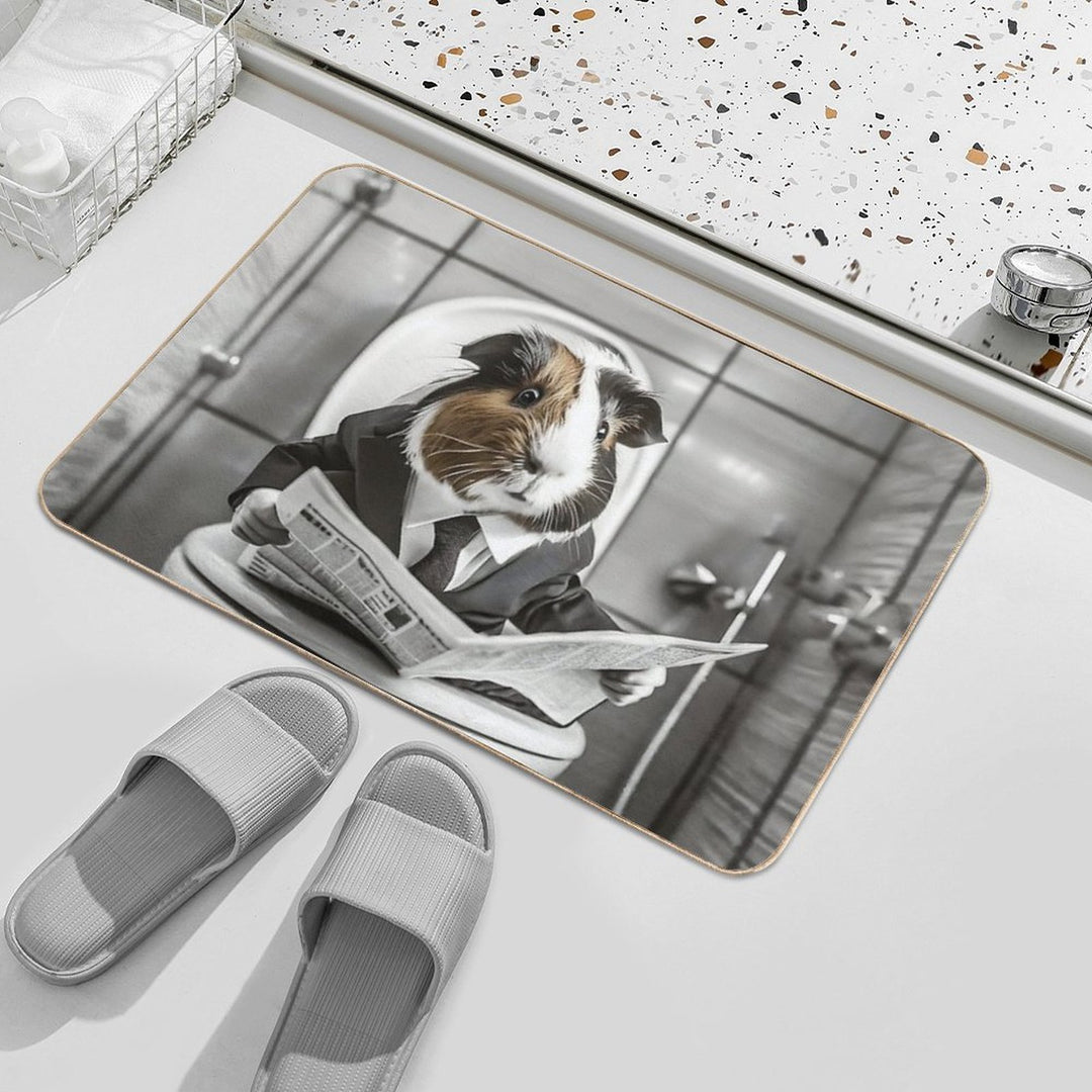 Guinea Pig Sitting on The Toilet Art Durable Bath Mat