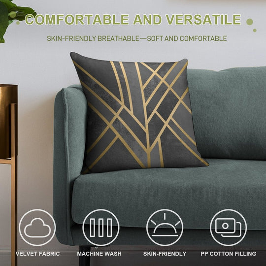 Art Deco Geometry 1 Soft Home Decor Throw Pillow