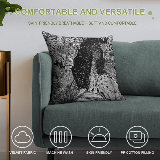 The Jungle at Night Soft Fade-Resistant Throw Pillow