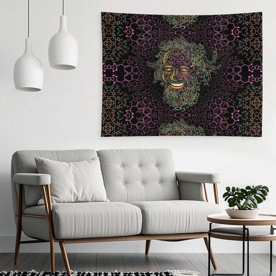 Alexander Shulgin MDMA And 2C-B Molecules Psychedelic Portrait Tapestry
